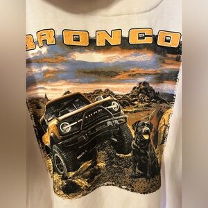 NWT Official Licensed Ford Bronco 2XL White Hoodie with Graphic Design on Back